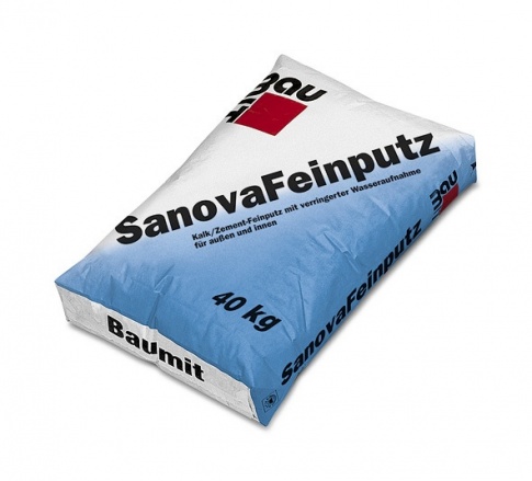 Санирующая мелкозернистая штукатурка SanovaFeinputz 40кг Baumit 