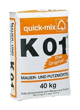 Известково-цементный раствор для кирпичной кладки K 01 40кг Quick-mix